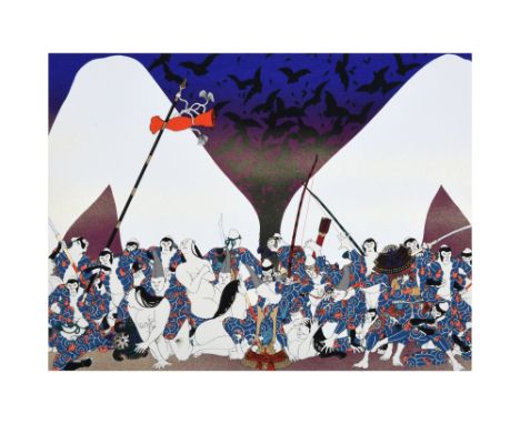 TAKEDA HIDEO (1948 —)Battle at FujigawaJapan, 1989-1999A silkscreen print on paper form the edition of 185, numbered 114/185 