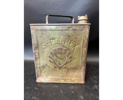 A Shell-Mex and BP Ltd. two gallon petrol can, Valor 6 39, with plain cap. 