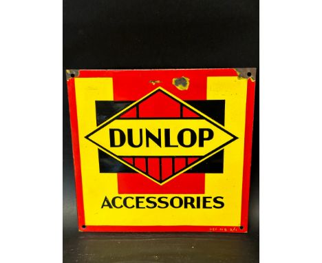 A Dunlop Accessories enamel advertising sign, 12 x 11 1/2". 