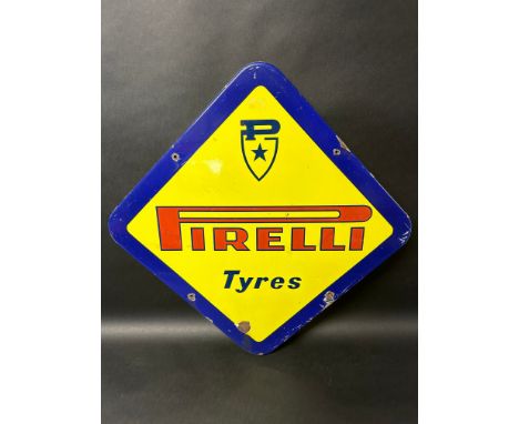 A Pirelli Tyres enamel advertising sign, 18 x 18". 