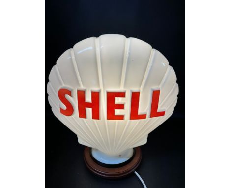 A Shell glass petrol pump globe by Webb's Crystal Glass Co. Ltd., with good bright red lettering.