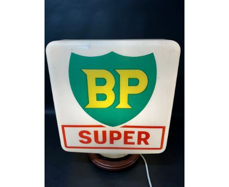 A BP Super glass petrol pump globe by Hailware, damage to neck. 