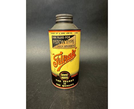 A Filtrate 'Thin fluid for piston tupe shock absorbers' tin for Edward Joy &amp; Sons Limited of Leeds.