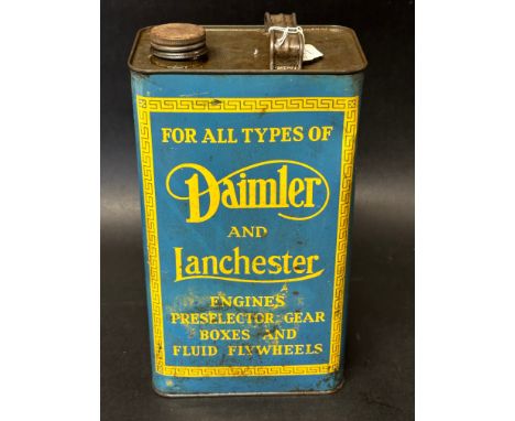 A Daimler Engine Oil Solvent Process oil can for engines and pre-selector gearboxes suitable also for Lanchester.