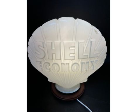 A Shell Economy glass petrol pump globe by Hailware. 