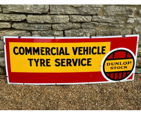 A large Dunlop Stock Commercial Vehicle Service enamel advertising sign by Wildman &amp; Meguyer Ltd of Birmingham, 48 x 17 3