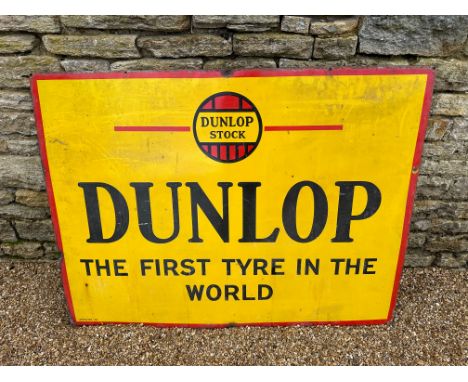 A Dunlop Stock 'The First Tyre in The World' enamel advertising sign, 48 x 36". 