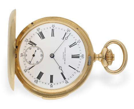 Taschenuhr: ungewöhnliche Patek Philippe Goldsavonnette mit Repetition und Adelsmonogramm, ca.1890: Ca. Ø50mm, ca. 104g, 18K 