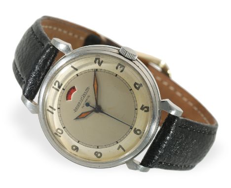 Armbanduhr: vintage Jaeger-LeCoultre Powermatic in Stahl, ca. 1950er-Jahre: Ca. Ø33,5mm, Edelstahl, Druckboden, hochwertiges 