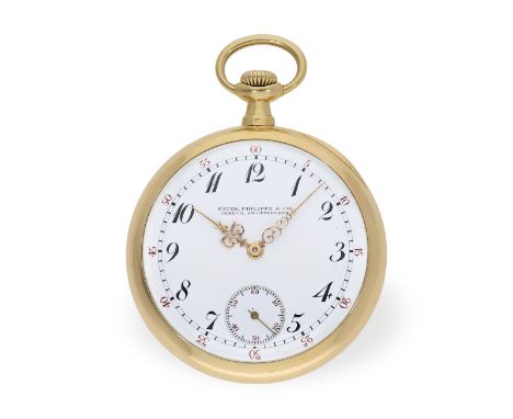 Taschenuhr: hochfeines, seltenes kleines Patek Philippe Ankerchronometer, Sonderqualität 20 Steine, ca. 1910: Ca. Ø45mm, ca. 