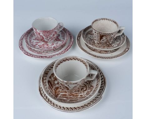 Features 3 sets of teacups, saucers and dessert plates. Each depicting quirky scenes and patterns, featuring Punch Pink, Litt