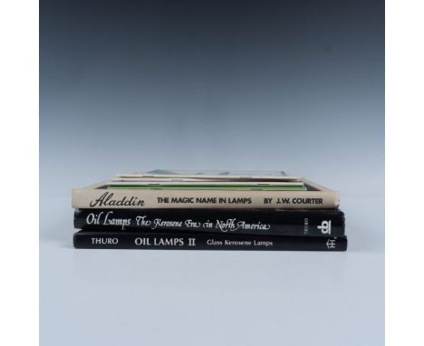 This collection features a selection of books on oil lamps, including Oil Lamps: The Kerosene Era in North America by Catheri