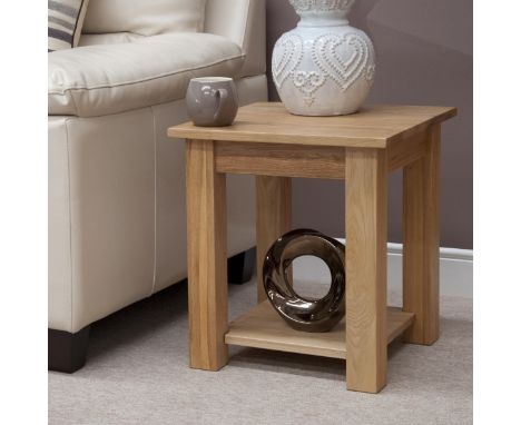Cotswold Collection Solid Oak Lamp Table, H 500mm W 450mm D 450mm 