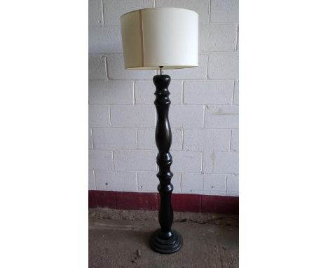 Black floor standing lamp with shade 