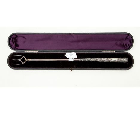A cased silver toasting fork, Birmingham 1894, George Unite