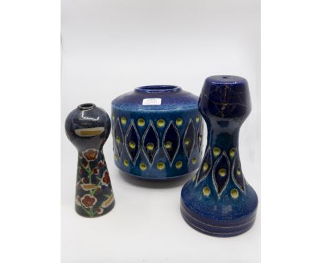 Three mid 20th Century to late 20th Century vases and lamp base