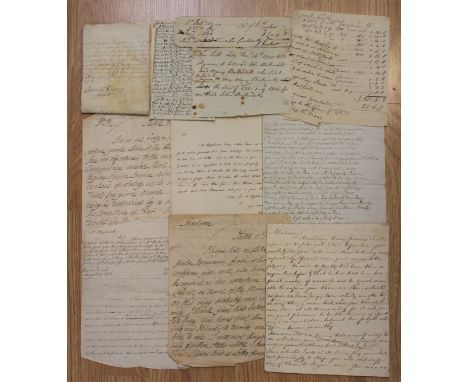 A four-page manuscript comic sporting poem, 'Shooting directions the Kaleidoscopernicum', on laid/chain-lined paper bearing m