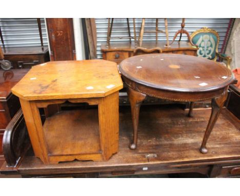 An Art Deco coffee table, an Edwardian low table and a chess table (3) 