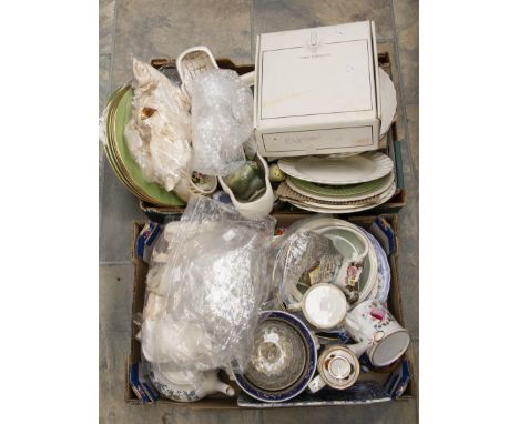 A large collection of ceramic ware to include Wedgewood Jasperware items including trinket box, plates, Staffordshire ceramic