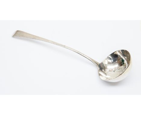 A George III silver Old English pattern soup ladle, John Lampfort, London 1772, 3.88ozt 