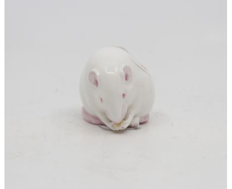A Royal Worcester netsuke modelled as a white mouse, dated circa 1913