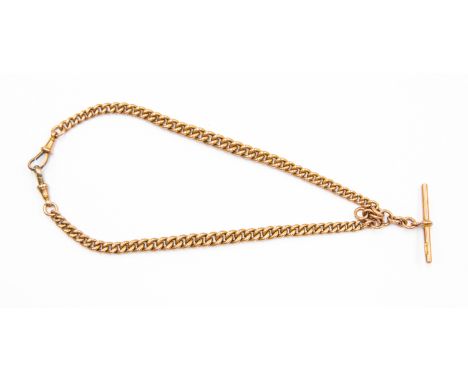 9ct gold watch chain, 36 cms approx, approx 43.6gms