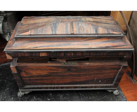 Mahogany tea caddy AF