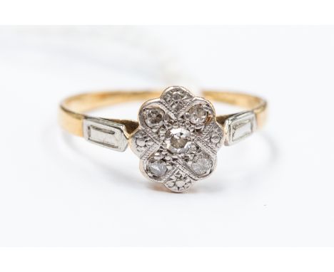 An 18ct gold and diamond ring, size K½, gross weight approx 1.8gms