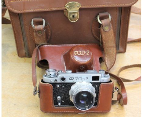 Vintage Russian camera, accessories and case