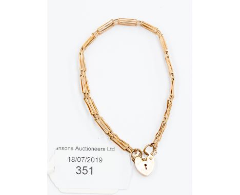 A 9ct gold gate-link bracelet, approx 4.2 grams