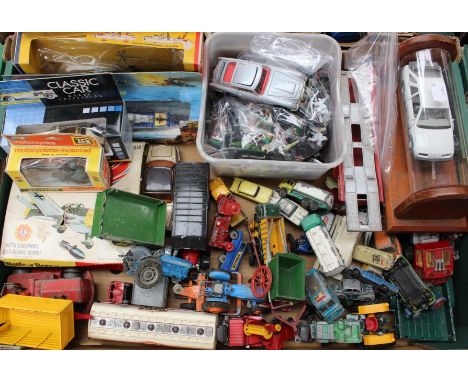 A quantity of vintage later marbles, a quantity of diecast vehicles including a 007 A. Martin etc, quantity cast metal and pl