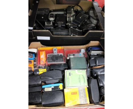 Two boxes of mid to late 20th Century vintage cameras