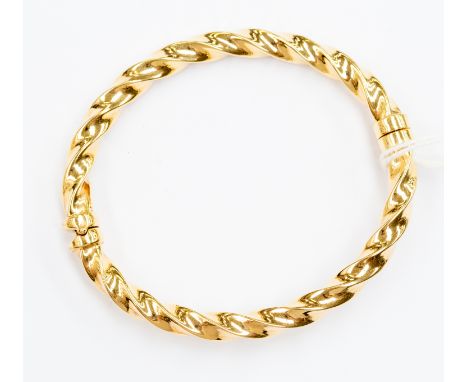A 9ct gold rope twist bangle, weight approx. 9.8gms.