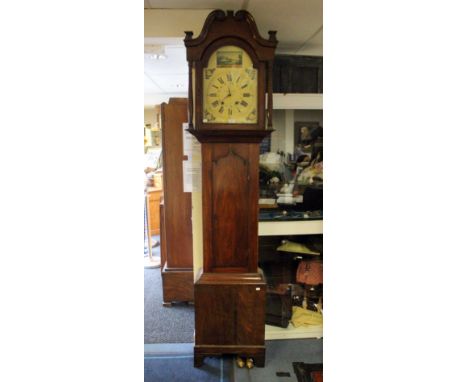 A 19th Century 8 day Black Forest eight day longcase clock, 12 inch wooden dial with raised centre Central calander (hand mis