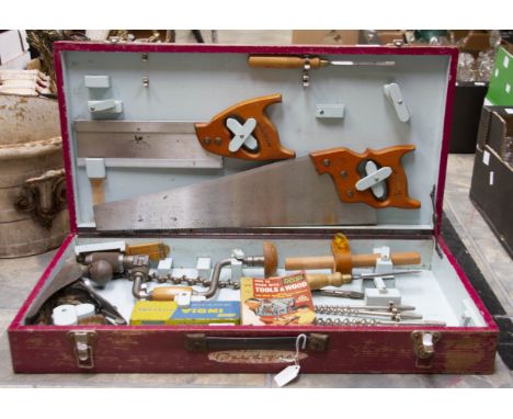 Mid 20th Century carry box of tools