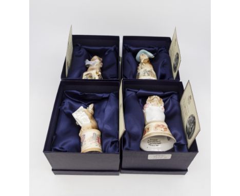 Four Royal Worcester candle snuffers, Mouse Tailor, Miss Moppet, Benjamin Bunny and Mrs Tiggywinkle  