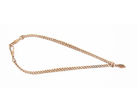 A 9ct rose gold watch chain, approx 25.1gms