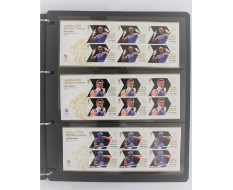 London 2012 Team GB Gold Medal Winners mint stamp collection, Royal Mail, Special ring binder with coin