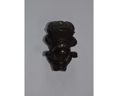 A treen netsuke of a standing frog, signed