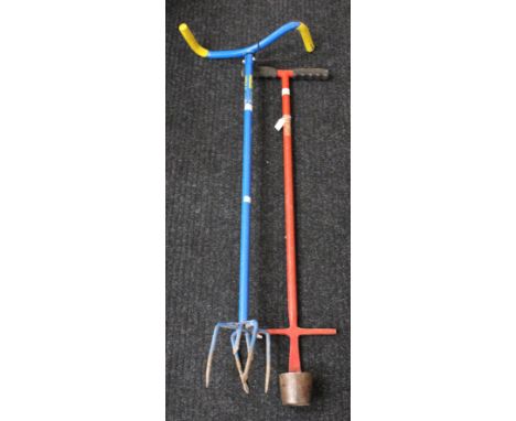 Two buckets of mixed tools, a toolbox, together with gardening tools