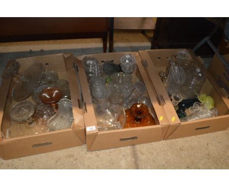 Three boxes of glassware 