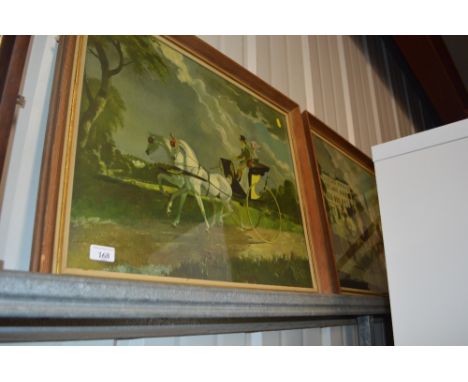 After Doris Zinkeisen, pair of coloured prints depicting horse and carriages