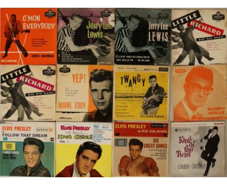 R&amp;R - UK EPs. Smart pack of 12 x original UK EPs. Artists/titles are Eddie Cochran - C'Mon Everybody (RE-U 1214 tri-centr