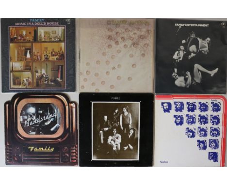 FAMILY - UK LPs. Extremely entertaining pack of 8 x original UK LPs with 1 x 12" EP bringing us the band's complete studio ba