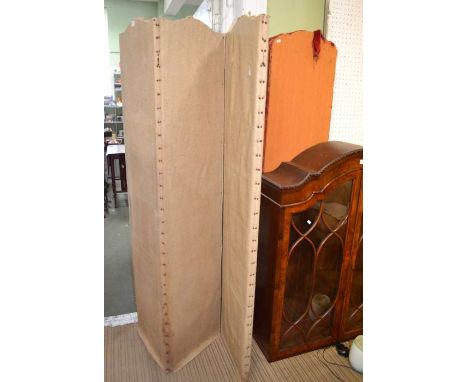 A shabby chic four panel folding room screen, together with another similar
