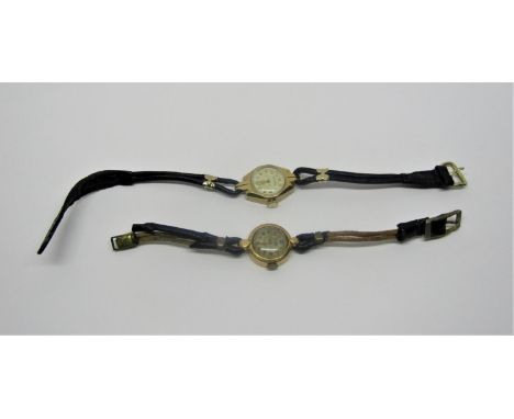 Vintage ladies Exactus 18ct cocktail watch, the champagne sunburst dial with Arabic numerals and gilt hands, 20 mm case, not 