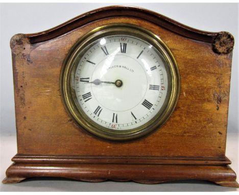 Early 20th century Walker &amp; Hall walnut cased mantle clock, 15 cm high (AF), 