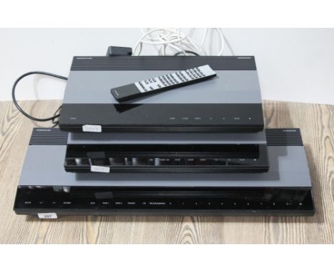 A Bang &amp; Olufsun Beomaster 3500, Beocord 3500 and a Beogram CD 3500.  Beomaster has crack to front