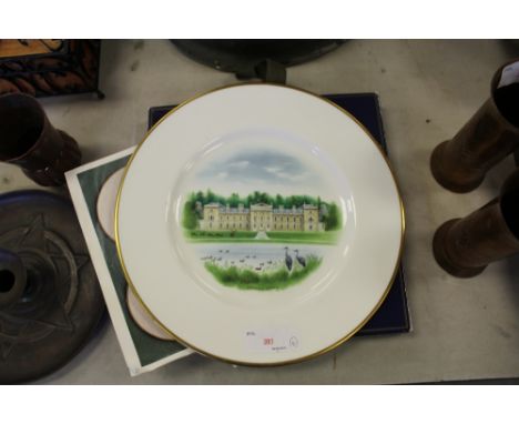 Wedgwood Woburn Abbey plate, leaflet and card & Royal Doulton plate (boxed)