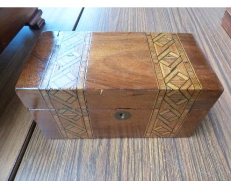 A 19th century Tunbridgeware tea caddy